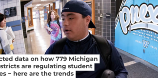 A student uses the unlocking mechanism as he leaves school for the day. Keith Srakocic/AP Photo